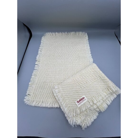 2 Vtg Town & Country Living Placemats Dakota Woven Japan 13"x19" Hygge Wool Feel - Picture 1 of 6